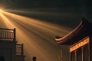 冰水盆中浸放的蜜桃，水面浮着薄冰